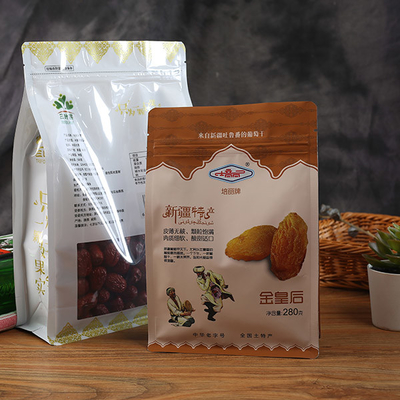 50 গ্রাম তাপ সিলাবল ব্যাগ 100g 200g ফুড প্লাস্টিক প্যাকেজিং ব্যাগগুলি উইন্ডো সহ ফ্ল্যাট নীচে
