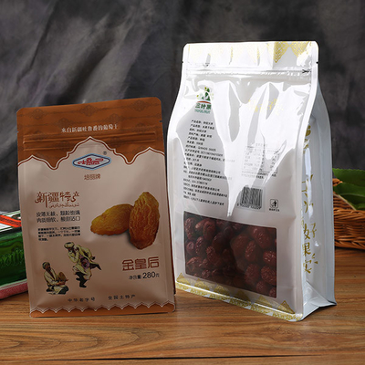প্রিন্ট তাপ সীল 280g অ্যালুমিনিয়াম জিপ লক জিপার সহ খাদ্য প্যাকেজিং পাউচ দেয়